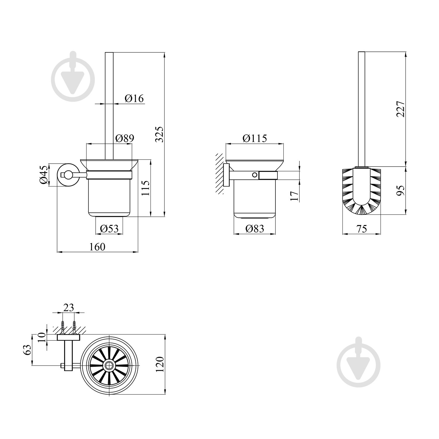 Йоржик для унітаза Kroner KRP Edelstahl Klassisch ESG3710 (CV025648) - фото 2 Йоржик для унітаза Kroner KRP Edelstahl Klassisch ESG3710 (CV025648) - фото 2
