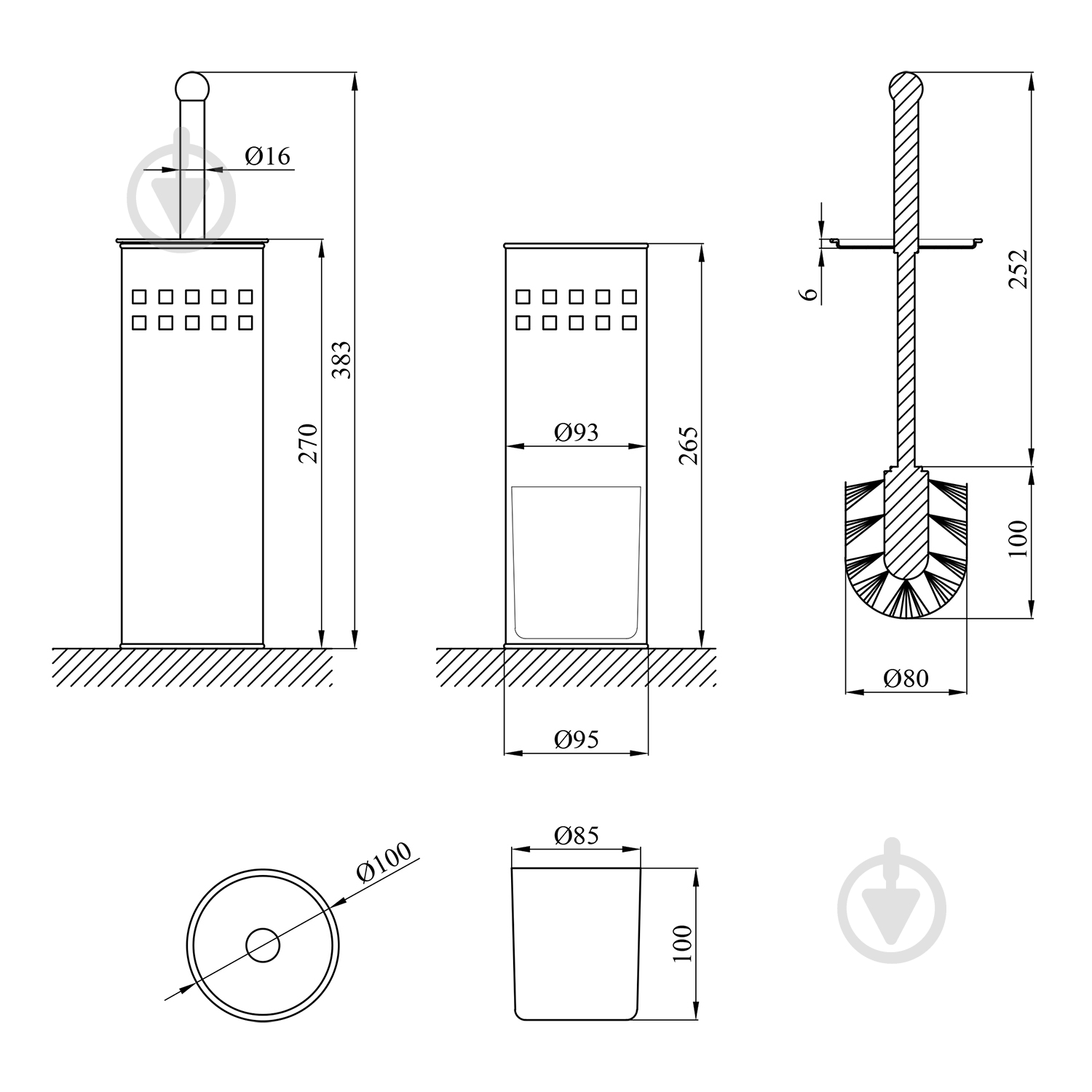 Ершик для унитаза Kroner KRM Rizze ACC321-1 (CV022909) - фото 2