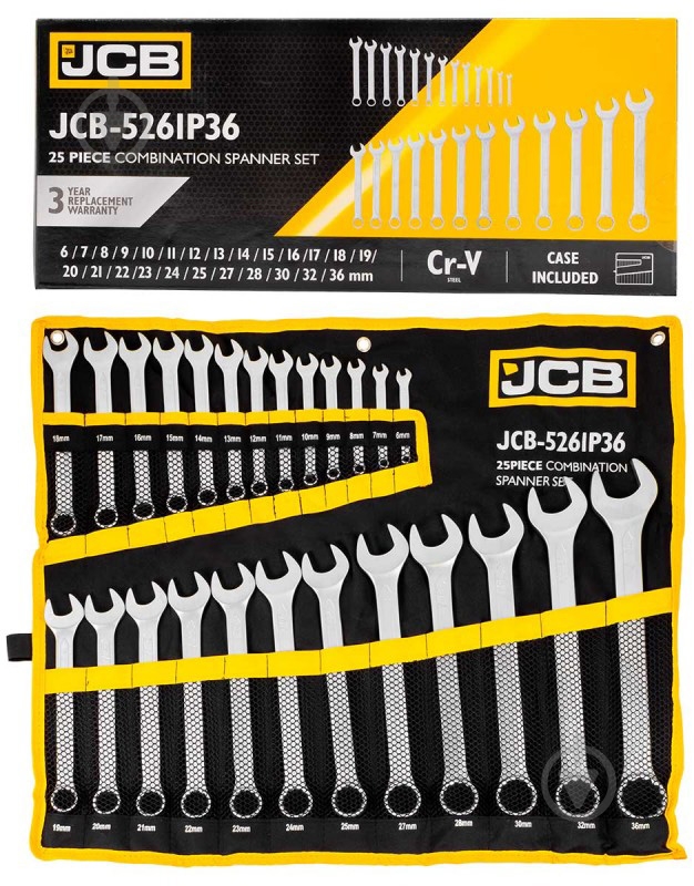 Набір ключів комбінованих JCB JCB-5261P36 - фото 1