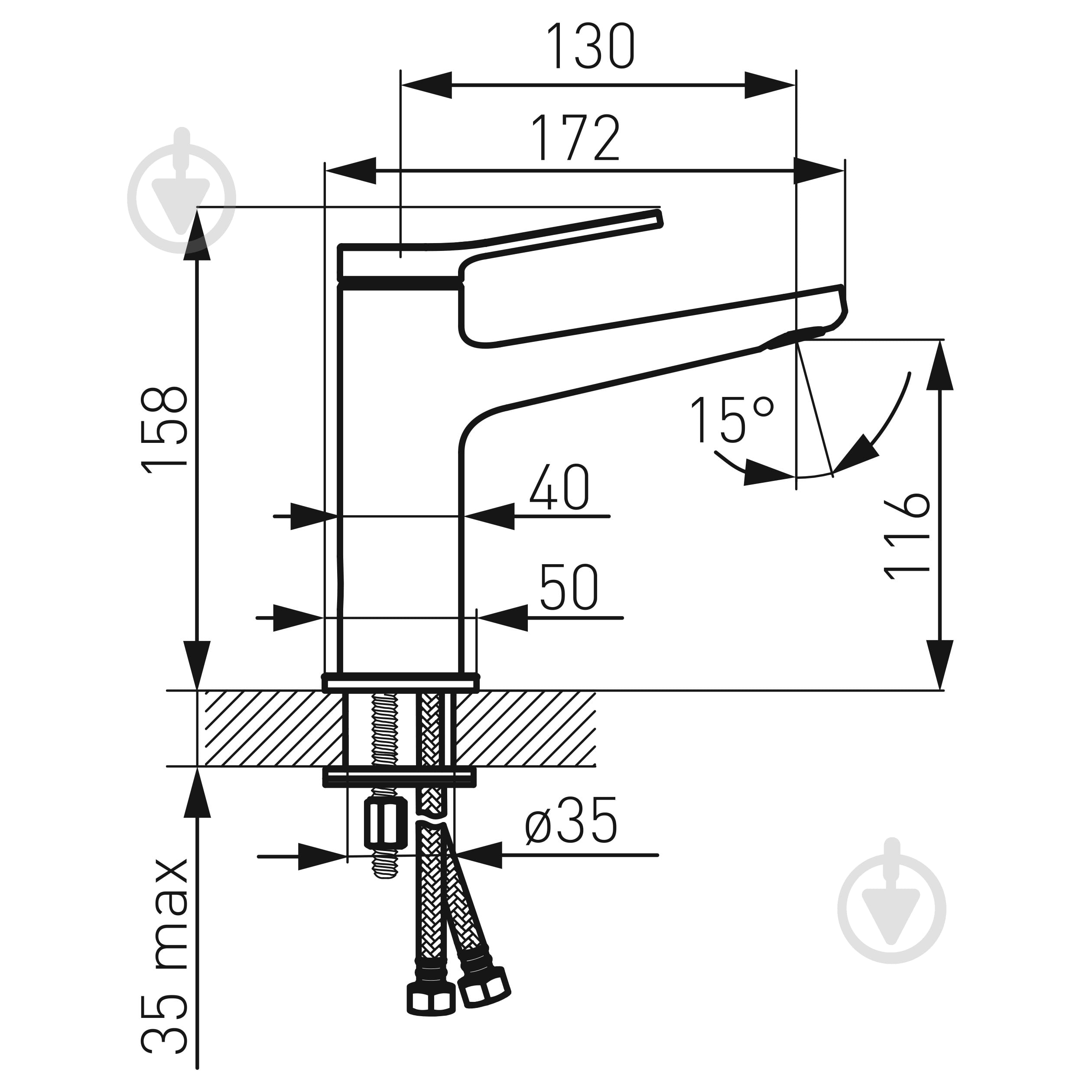 Смеситель для умывальника Ferro Stratos BSC2 - фото 2