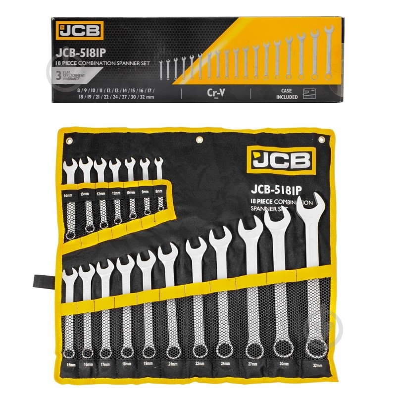 Набір ключів комбінованих JCB JCB-5181P - фото 1