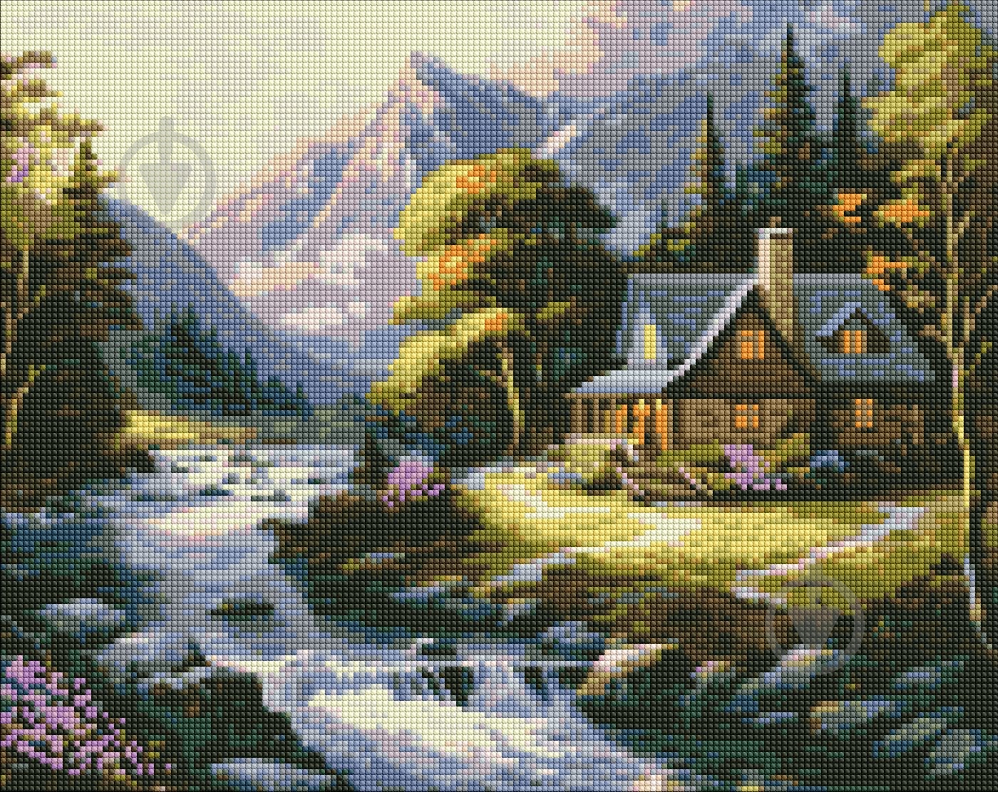 Алмазная мозаика Домик в горах Идейка - фото 1 Алмазная мозаика Домик в горах Идейка - фото 1