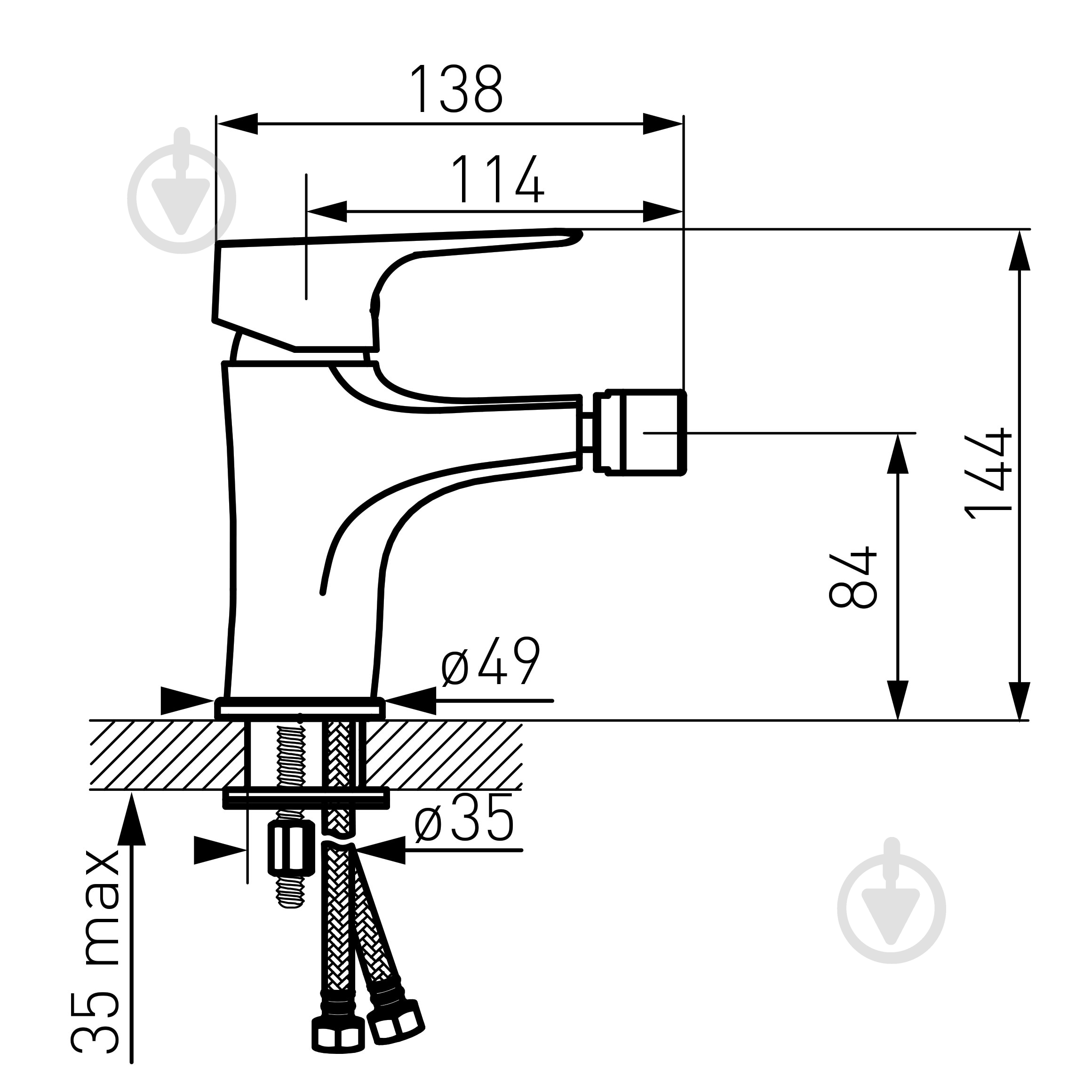 Смеситель для биде Ferro Tiga BTG6VL - фото 2