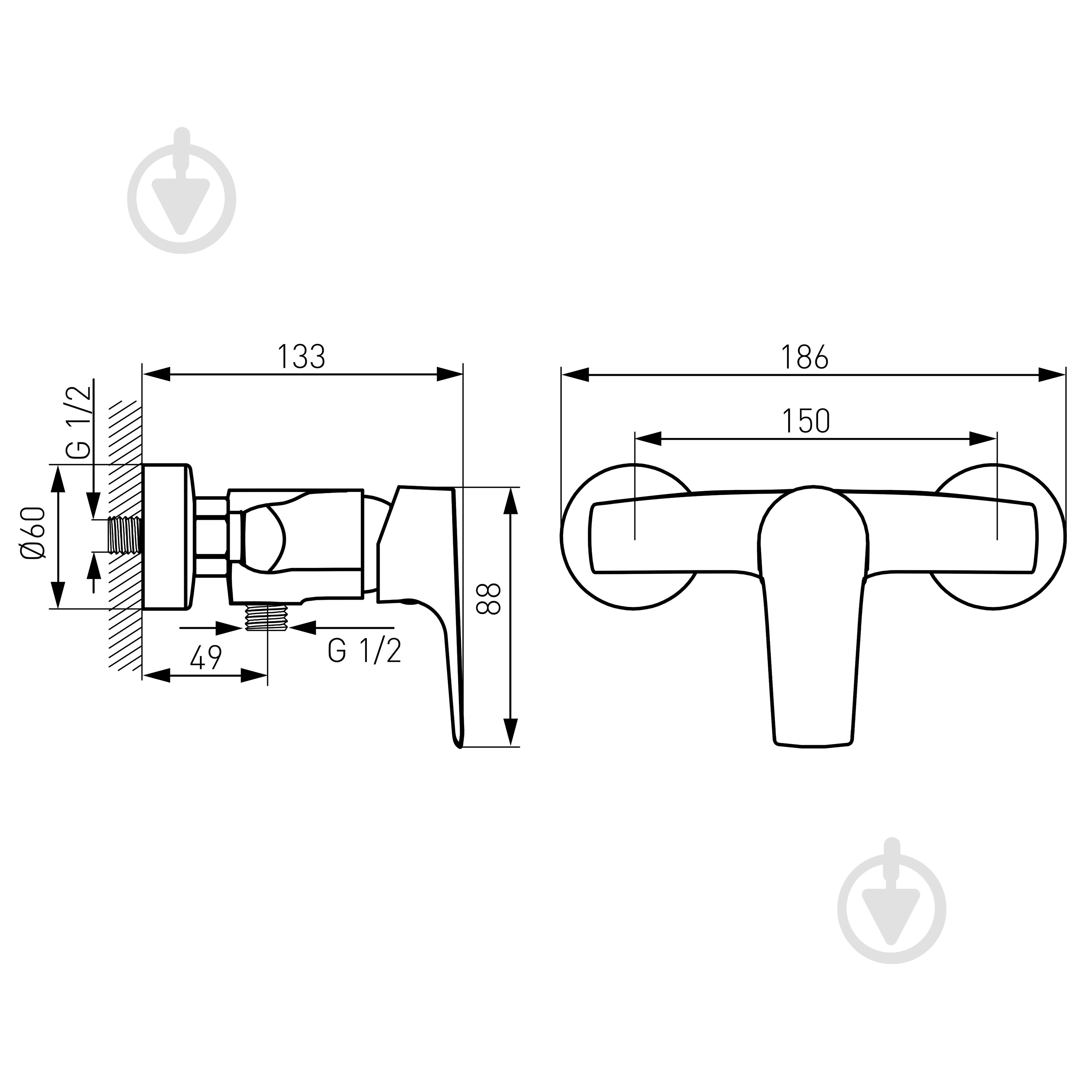 Смеситель для душа Ferro Tiga BTG7VL - фото 2