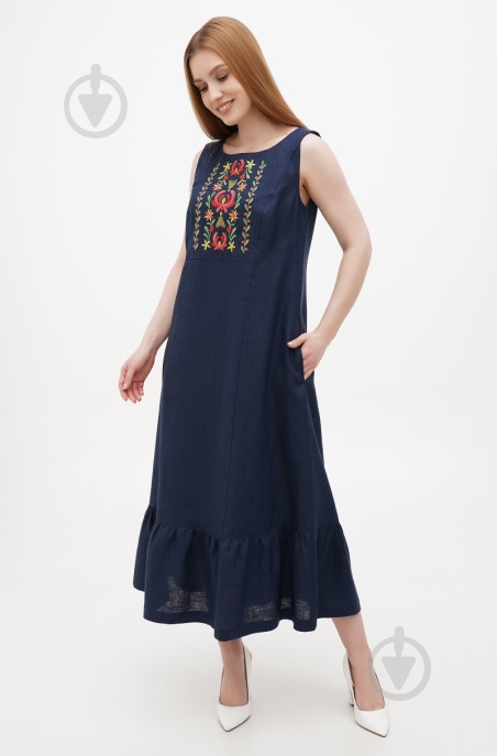 Платье Галерея льна Диамара 0326/50/999 р.XL синий - фото 1