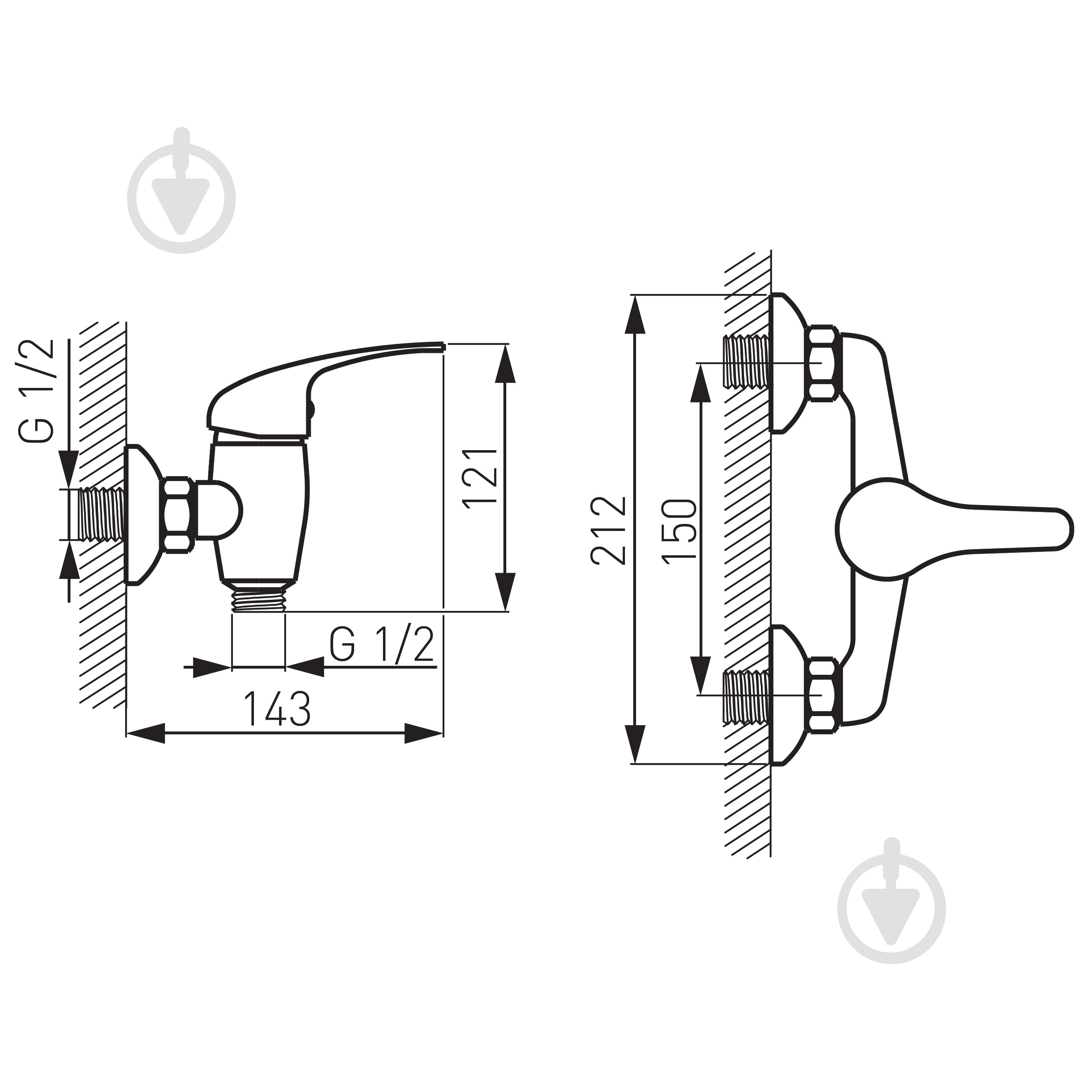 Смеситель для душа Ferro Titania Iris 92060/1.0 - фото 2
