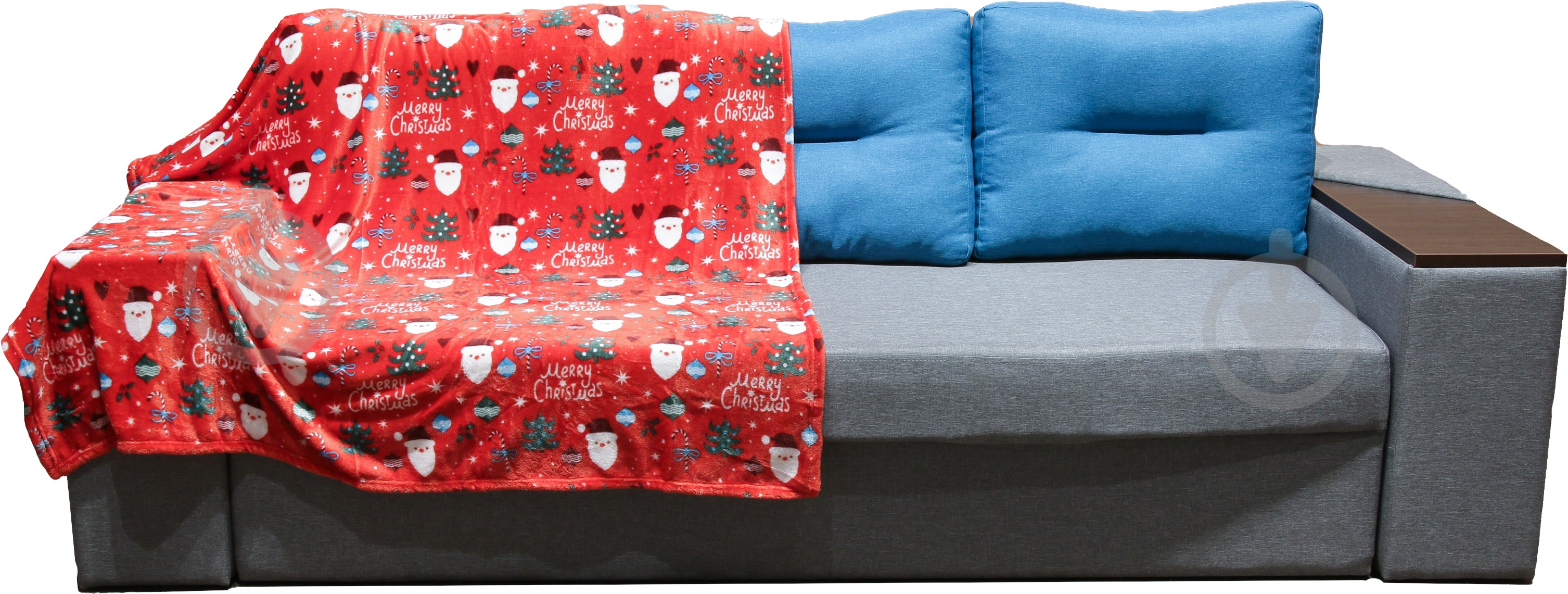 Плед Flannel SANTA 150x200 см красный с рисунком La Nuit - фото 1