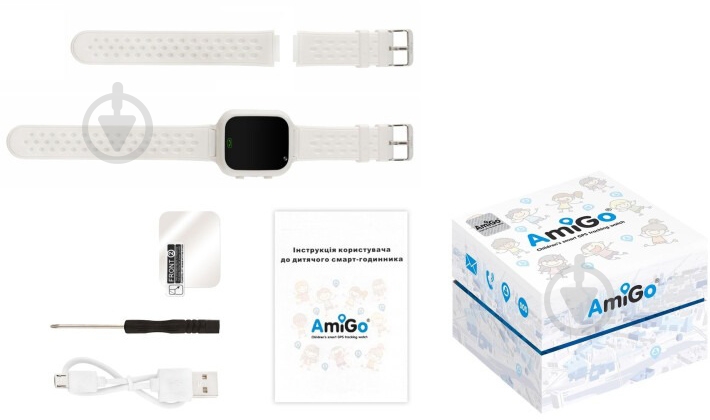Смарт-часы детские AmiGo GO009 white (996385) - фото 6