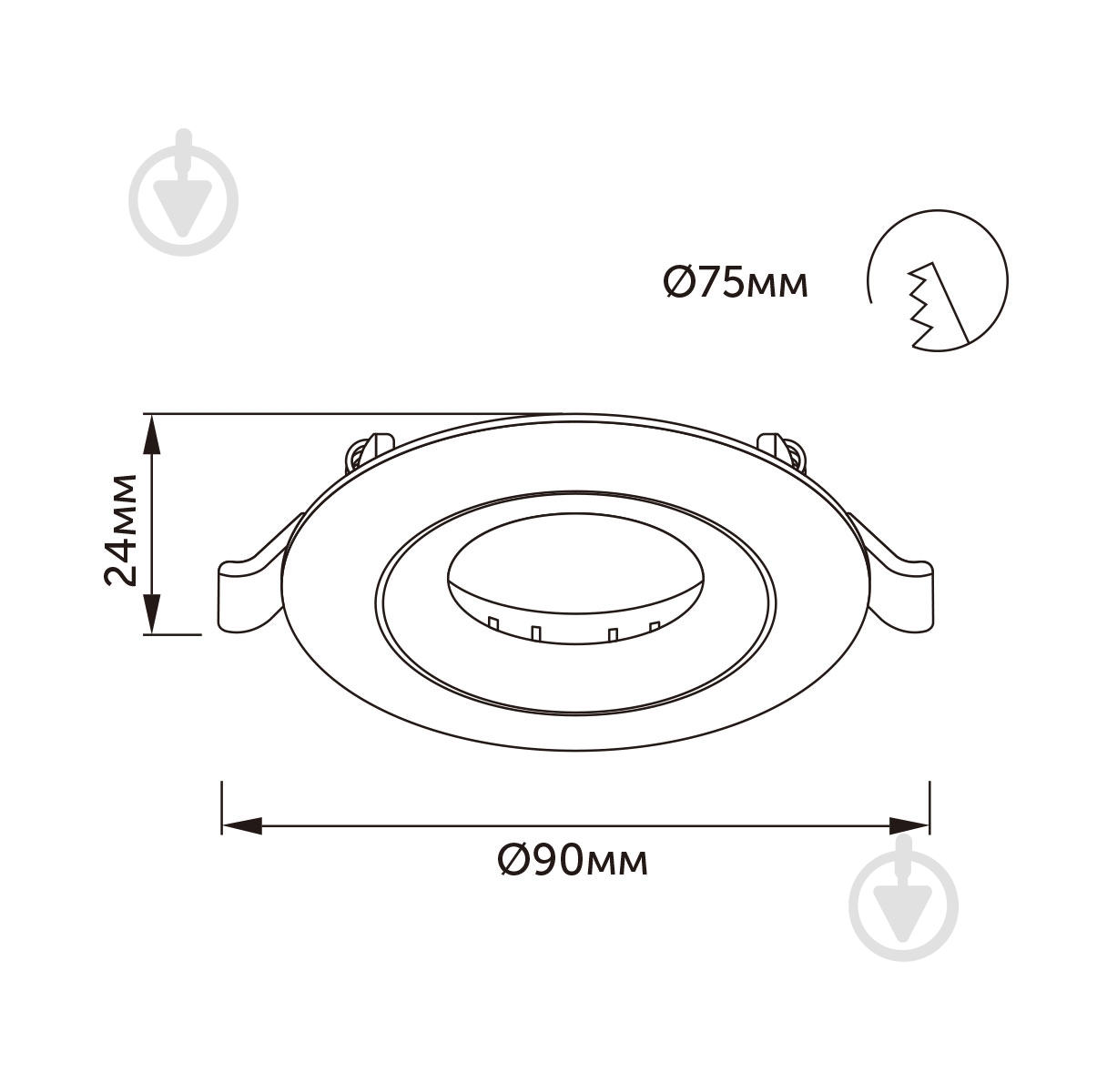 Светильник встраиваемый (Downlight) LED CONCEPT PC EMO 02R MR16 черный с белым - фото 5