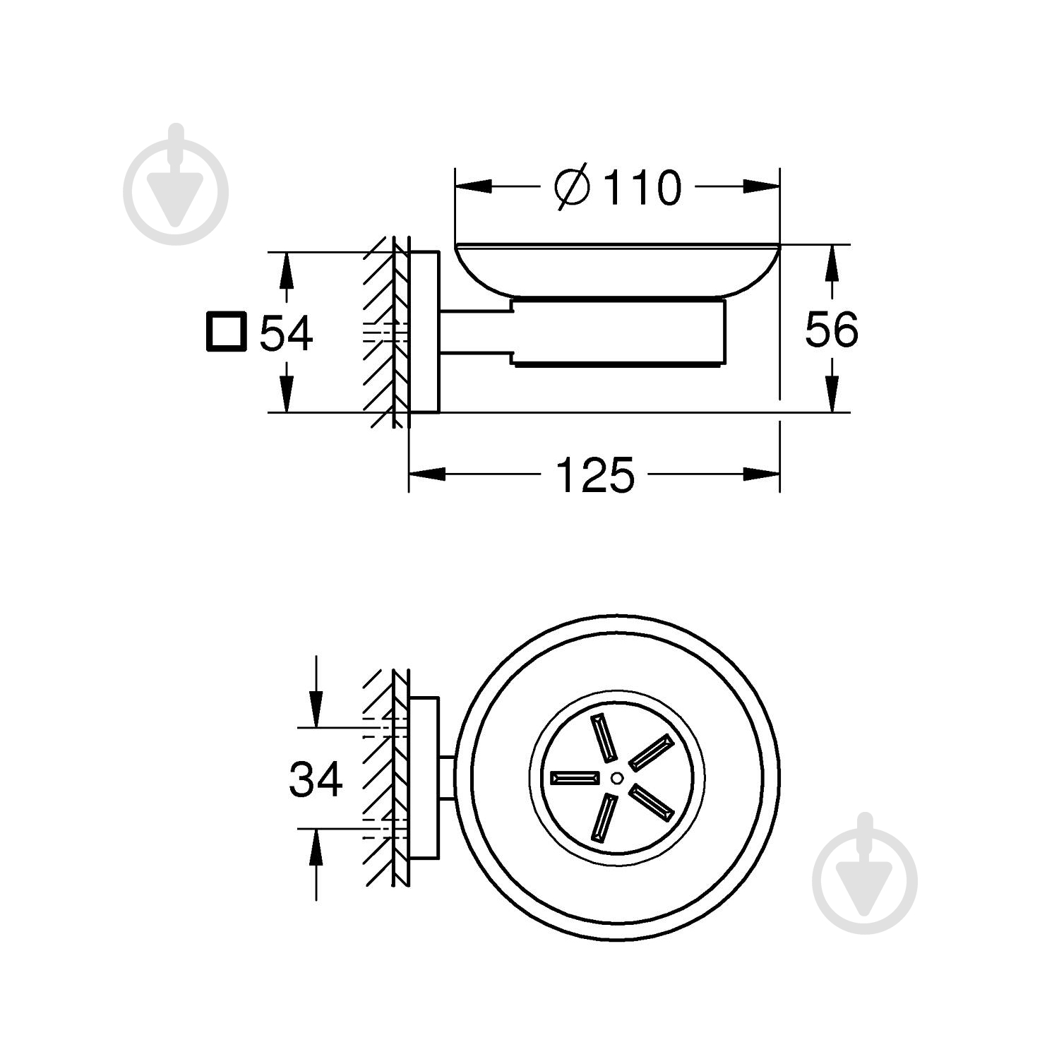 Мыльница Grohe с держателем QuickFix Start Cube 410962430 (CV033762) - фото 2