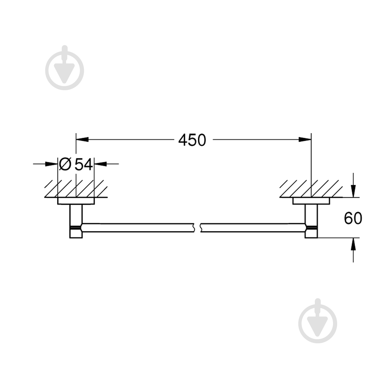 Держатель для полотенец Grohe QuickFix Start 450 мм41197000 - фото 2 Держатель для полотенец Grohe QuickFix Start 450 мм41197000 - фото 2