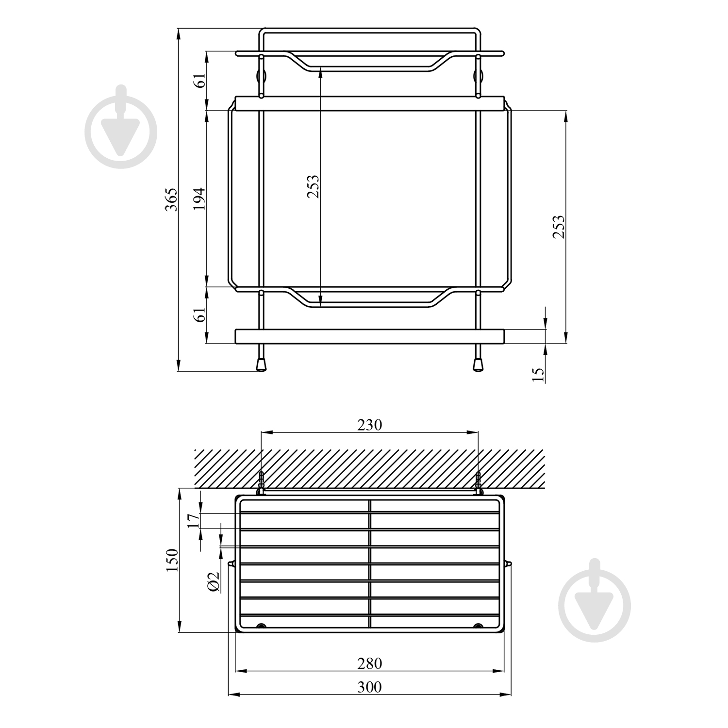 Полка для ванной Kroner KRM Rizze - ACC330-2 (CV022915) - фото 2 Полка для ванной Kroner KRM Rizze - ACC330-2 (CV022915) - фото 2