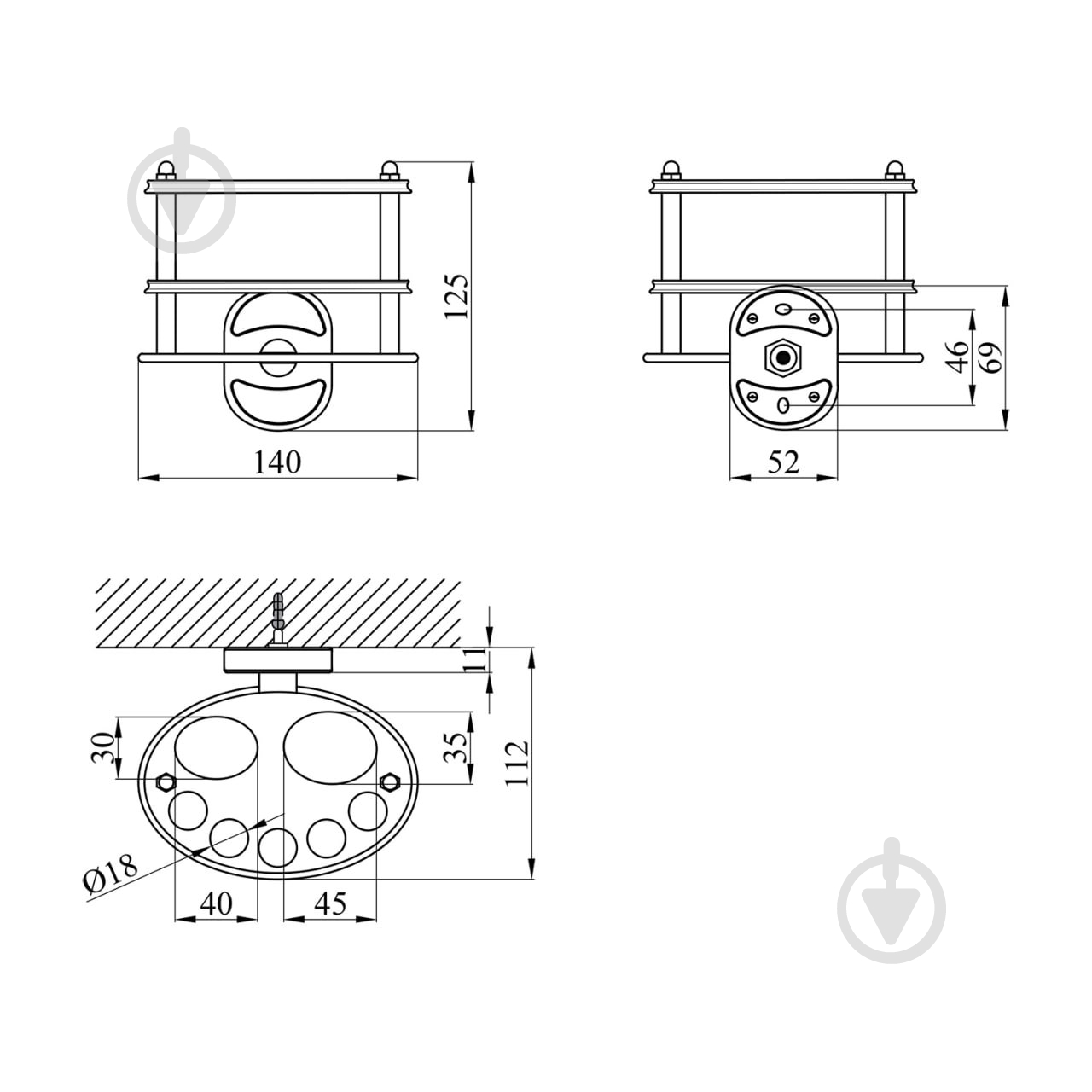 Держатель для зубных щеток Kroner KRM Elbe - ACG2918 - фото 2