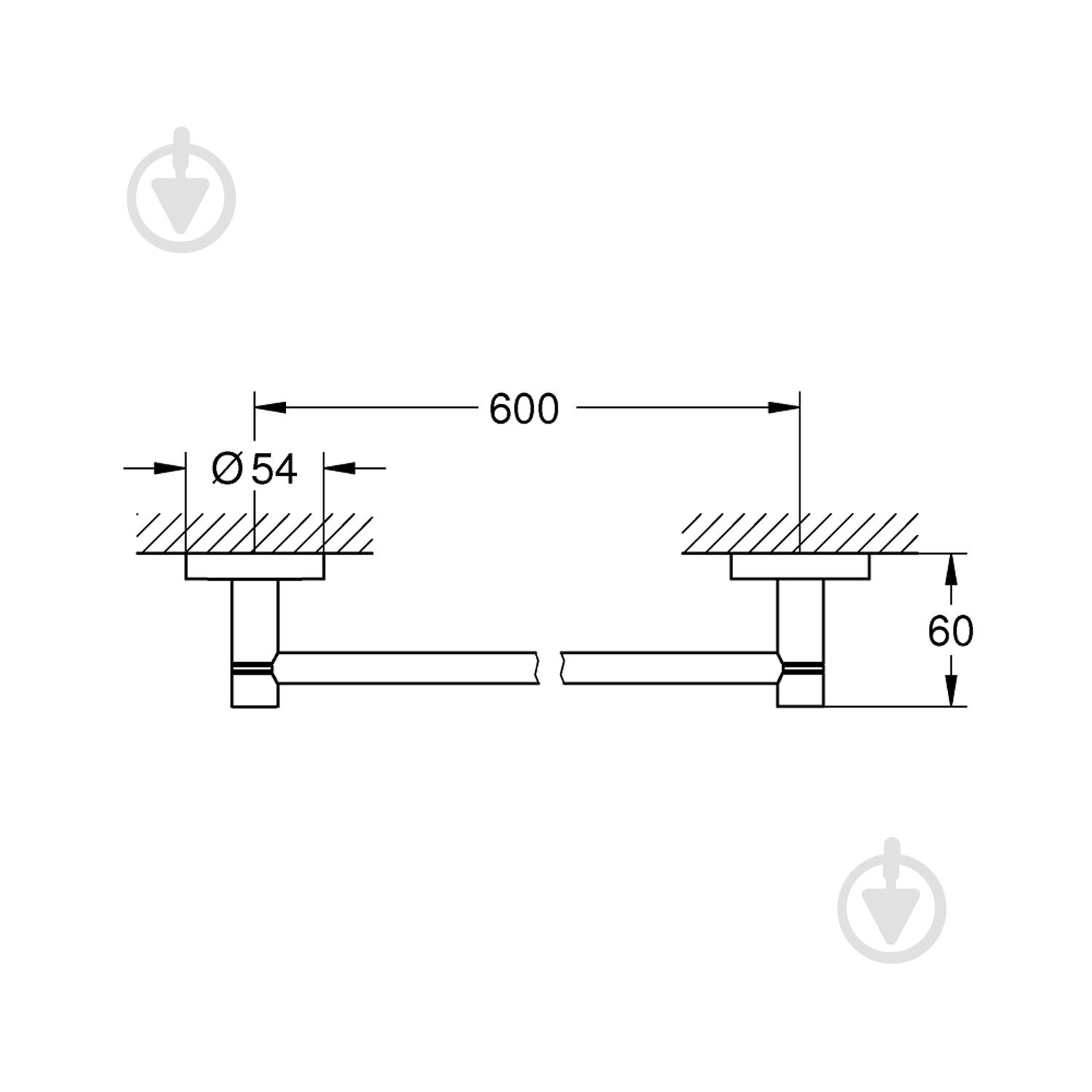 Держатель для полотенец Grohe QuickFix Start 600 мм 41178000 - фото 2 Держатель для полотенец Grohe QuickFix Start 600 мм 41178000 - фото 2