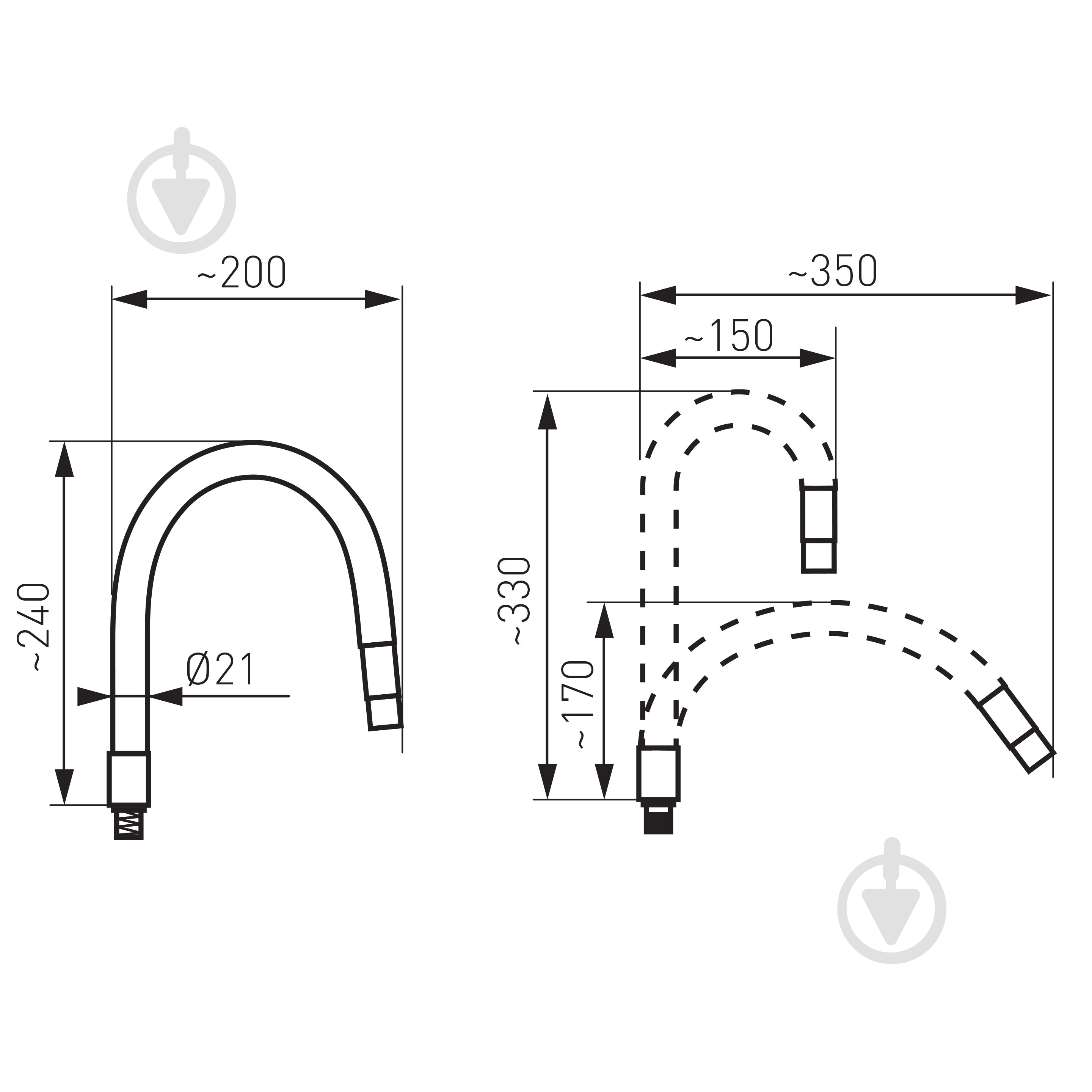 Излив для смесителя Ferro Elastico W100C-B - фото 2 Излив для смесителя Ferro Elastico W100C-B - фото 2