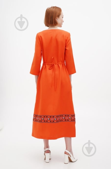 Платье Галерея льна Млада 0302/50/200 р.XL оранжевый - фото 4