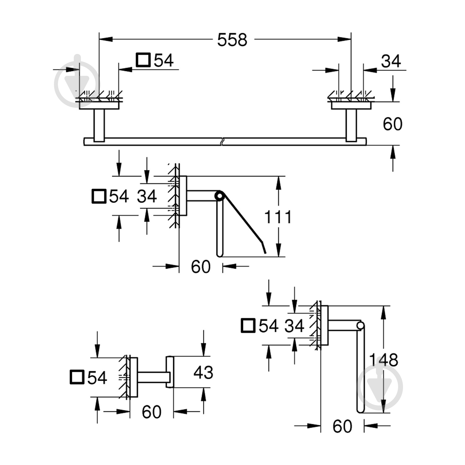 Аксессуары в ванную комнату QuickFix Start Cube 3 в 1 41115000 (CV033408) - фото 3