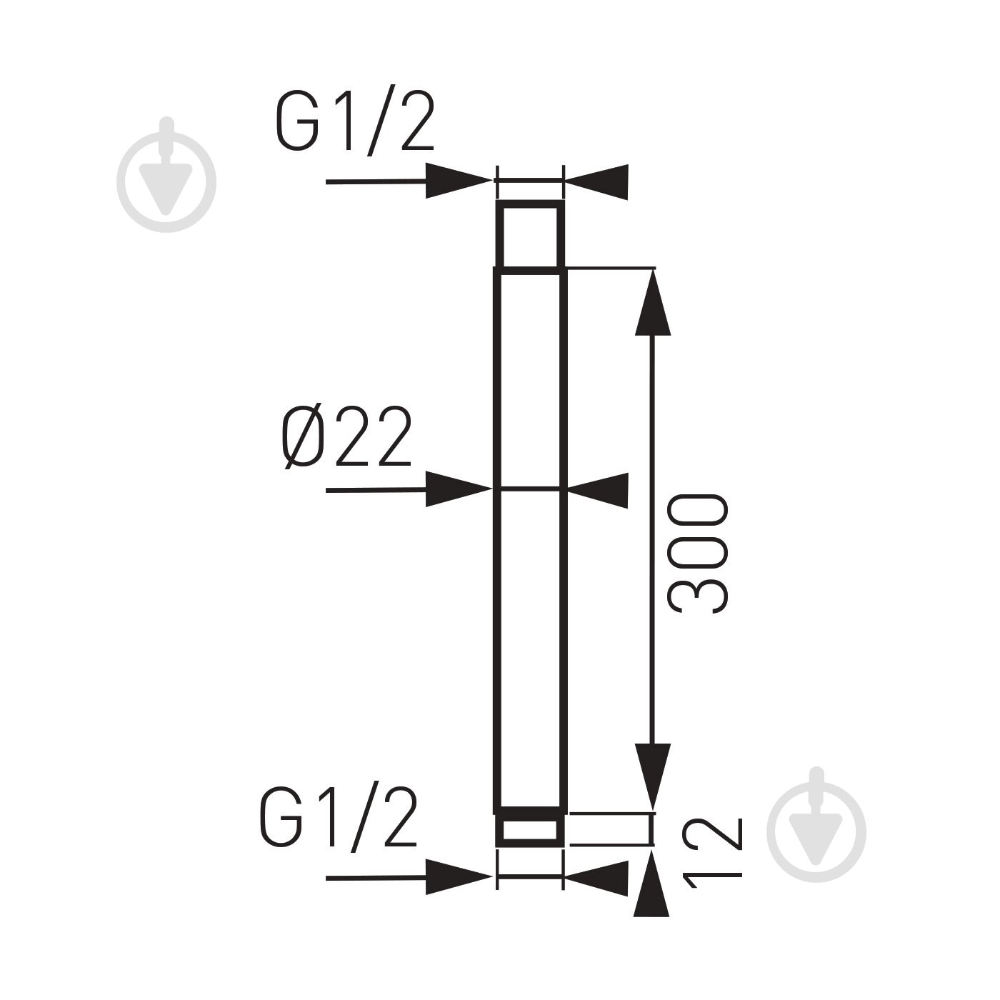 Кронштейн потолочный для душа Ferro RNS30 300 мм - фото 2 Кронштейн потолочный для душа Ferro RNS30 300 мм - фото 2