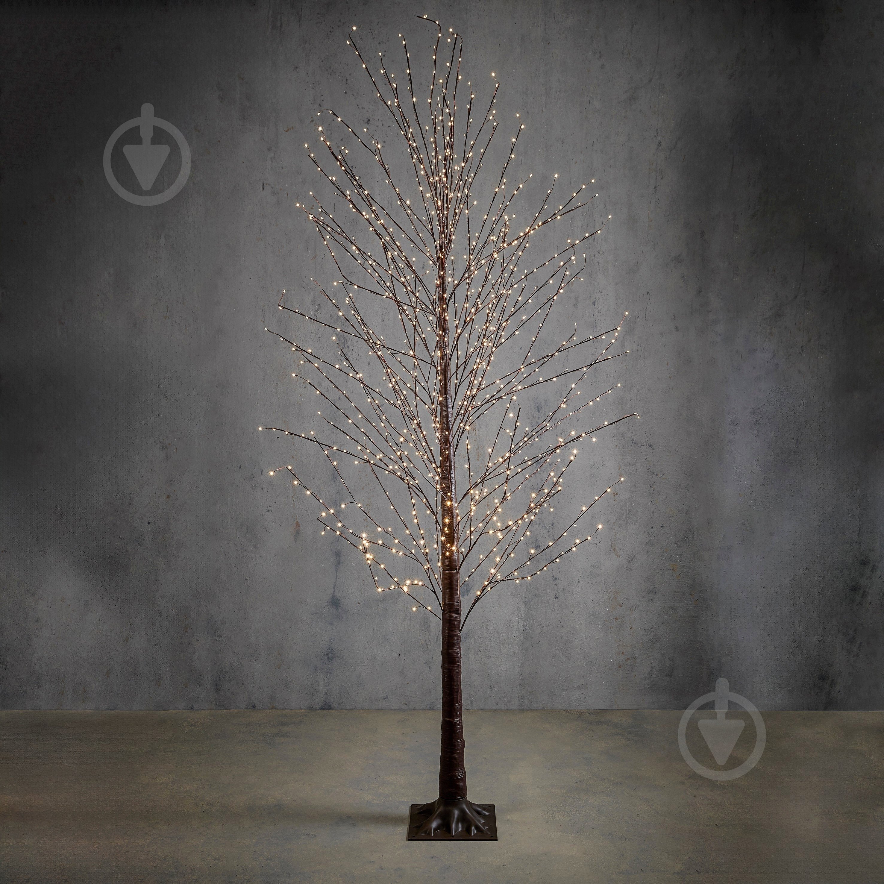 Штучна ялинка коричнево-біла 1152 LED з таймером 240 см коричневий - фото 1 Штучна ялинка коричнево-біла 1152 LED з таймером 240 см коричневий - фото 1