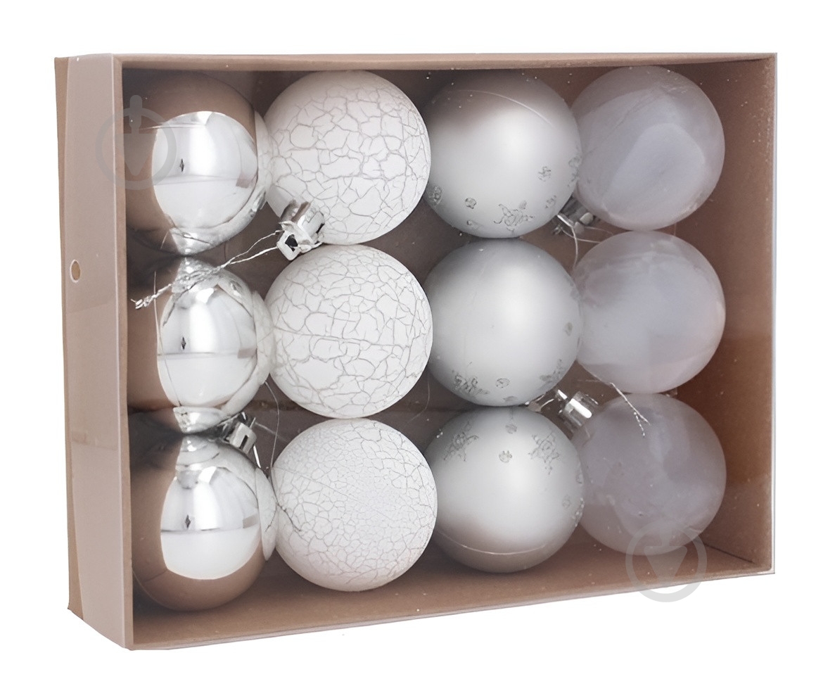 Набор елочных шаров Тайм Еко d 5 мм 12 шт./уп. - фото 1 Набор елочных шаров Тайм Еко d 5 мм 12 шт./уп. - фото 1