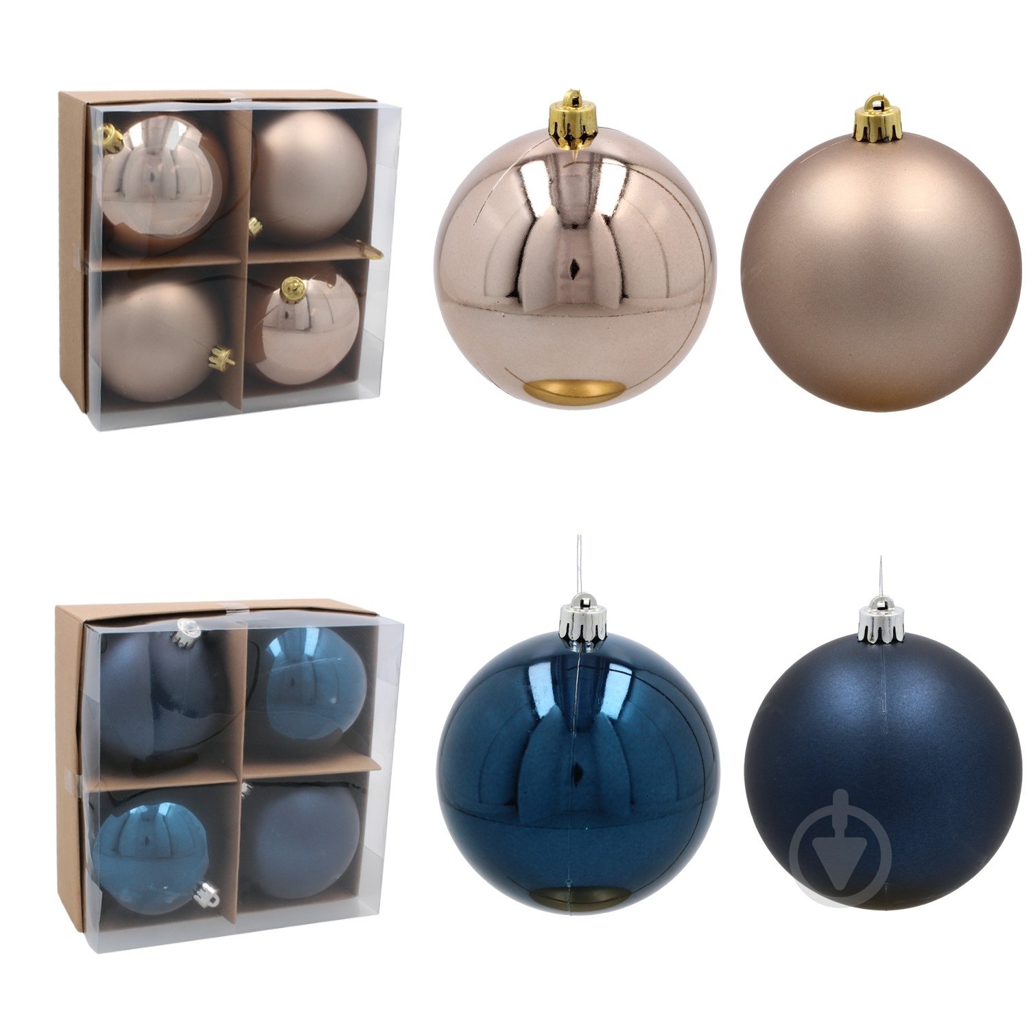 Набор елочных шаров Chomik GIF3917 d 100 мм 10 см 4 шт./уп. - фото 1 Набор елочных шаров Chomik GIF3917 d 100 мм 10 см 4 шт./уп. - фото 1