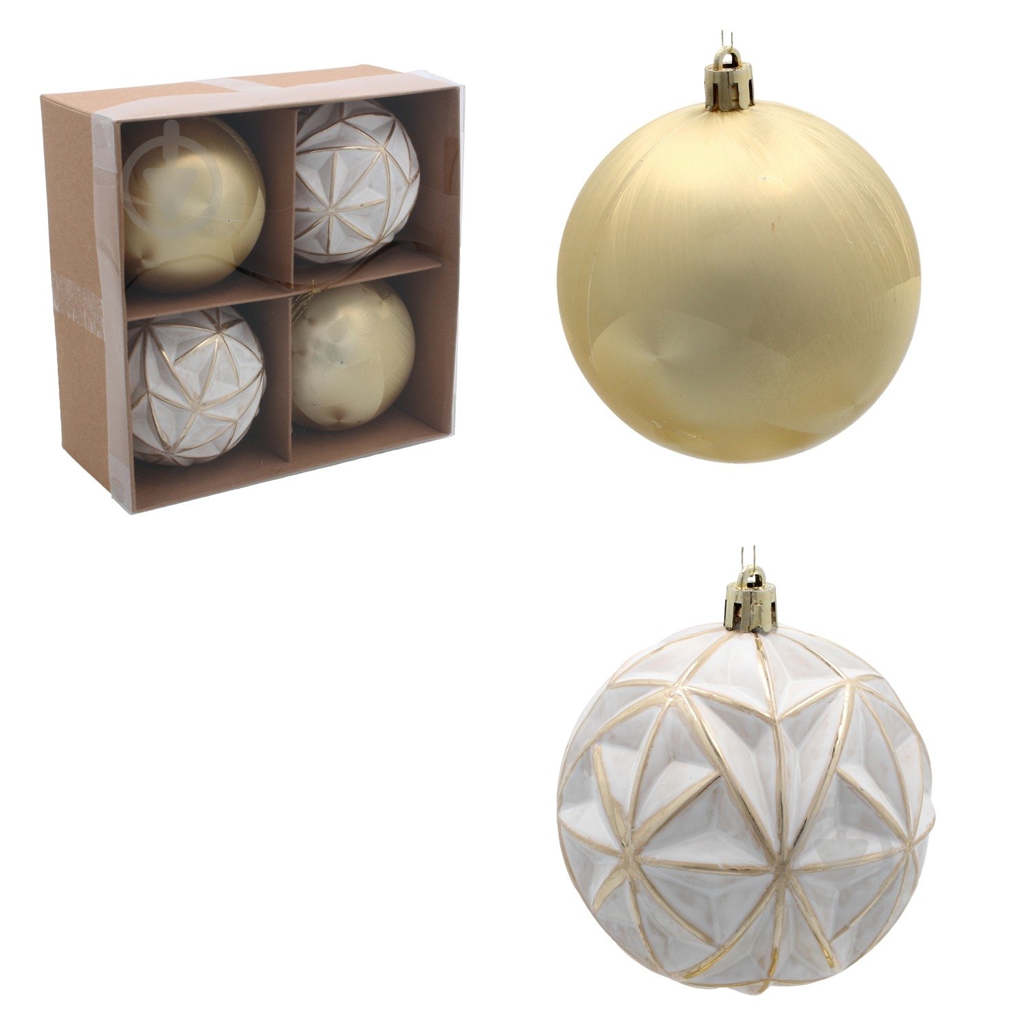 Набор елочных шаров Тайм Еко BIK7243 d 80 мм 8 см 4 шт./уп. - фото 1 Набор елочных шаров Тайм Еко BIK7243 d 80 мм 8 см 4 шт./уп. - фото 1