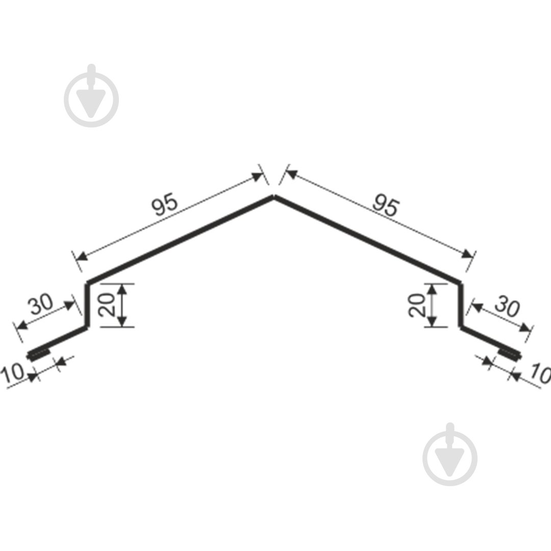 Гребень Tile 2 м 4/1 RAL 7024 USS МП 0,45 - фото 2 Гребень Tile 2 м 4/1 RAL 7024 USS МП 0,45 - фото 2