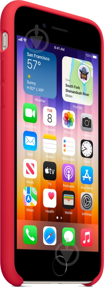 Чехол Apple Silicone Case для Apple iPhone SE (MN6H3ZM/A) red - фото 5 Чехол Apple Silicone Case для Apple iPhone SE (MN6H3ZM/A) red - фото 5