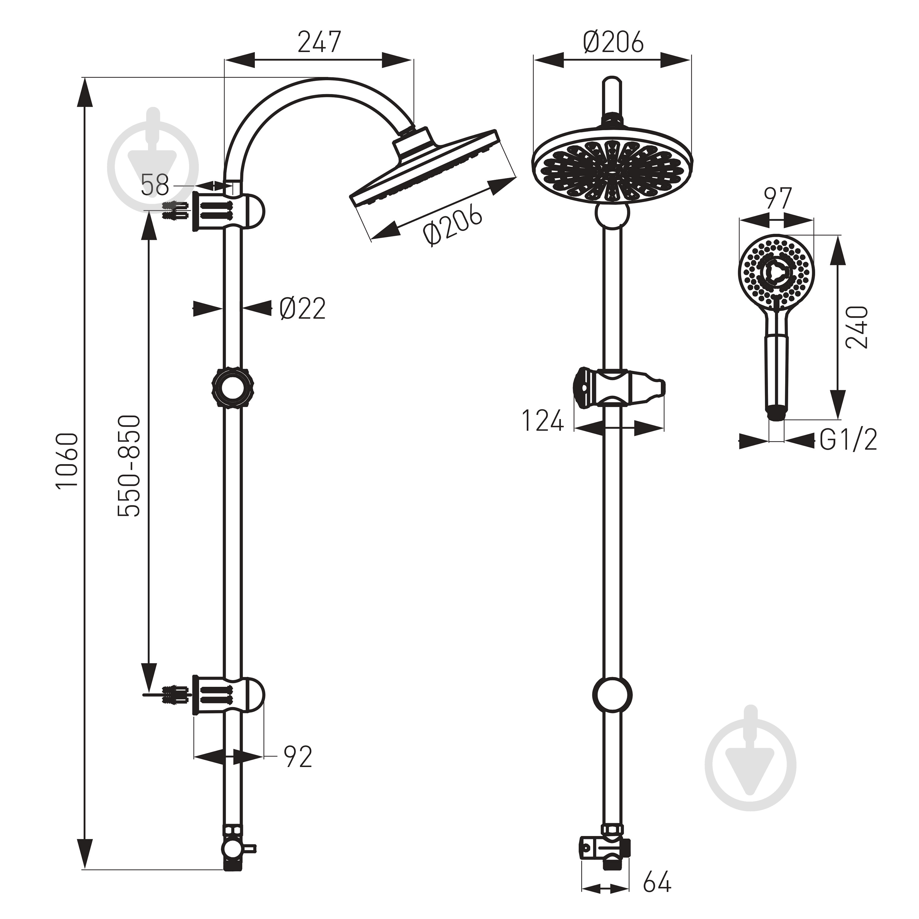 Душевая система Ferro Rondo NP23 - фото 2