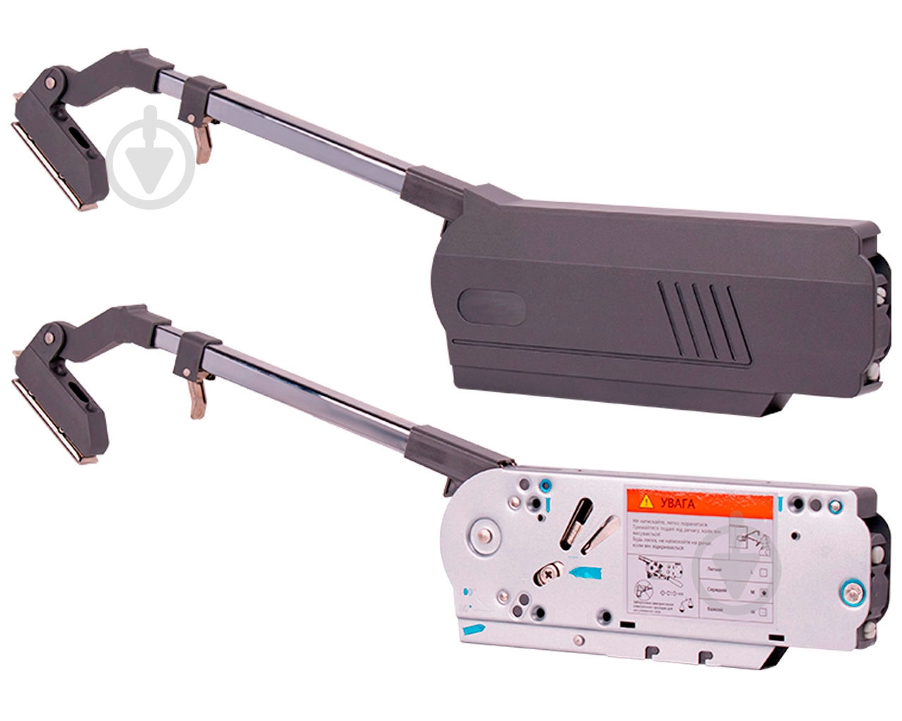 Підйомний механізм DC Bi-fold Medium для фасаду кухні 7,7-9,5 кг графіт без доводчика - фото 1 Підйомний механізм DC Bi-fold Medium для фасаду кухні 7,7-9,5 кг графіт без доводчика - фото 1