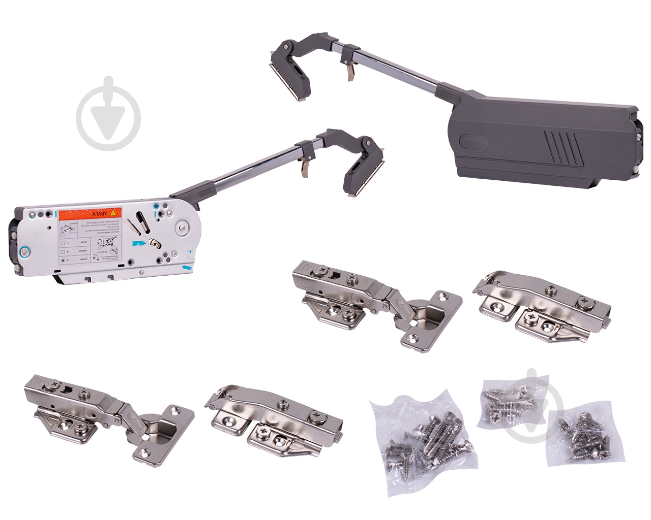 Підйомний механізм DC Bi-fold Medium для фасаду кухні 7,7-9,5 кг графіт без доводчика - фото 2 Підйомний механізм DC Bi-fold Medium для фасаду кухні 7,7-9,5 кг графіт без доводчика - фото 2