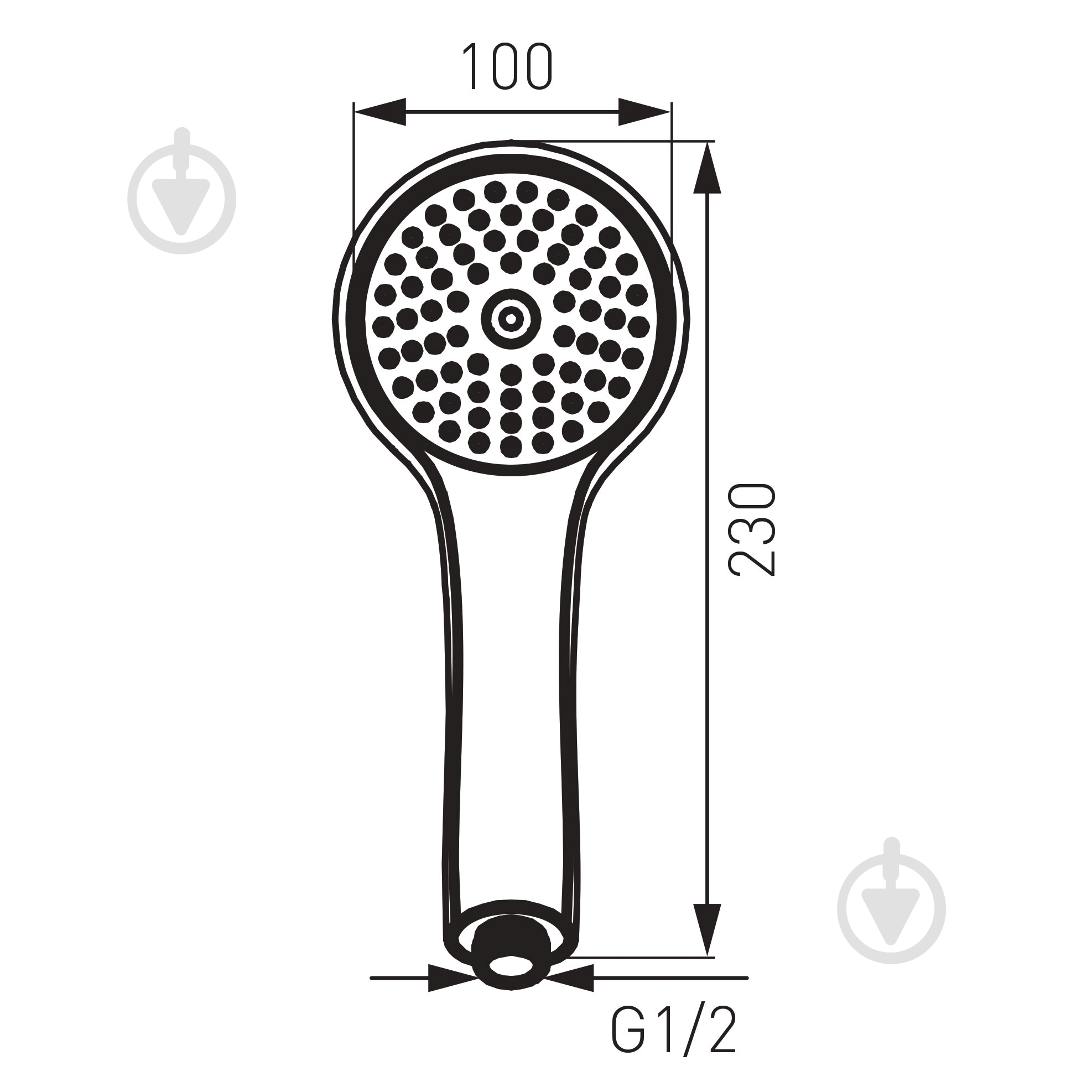 Ручной душ Ferro Dritto 100 мм S105 - фото 2 Ручной душ Ferro Dritto 100 мм S105 - фото 2