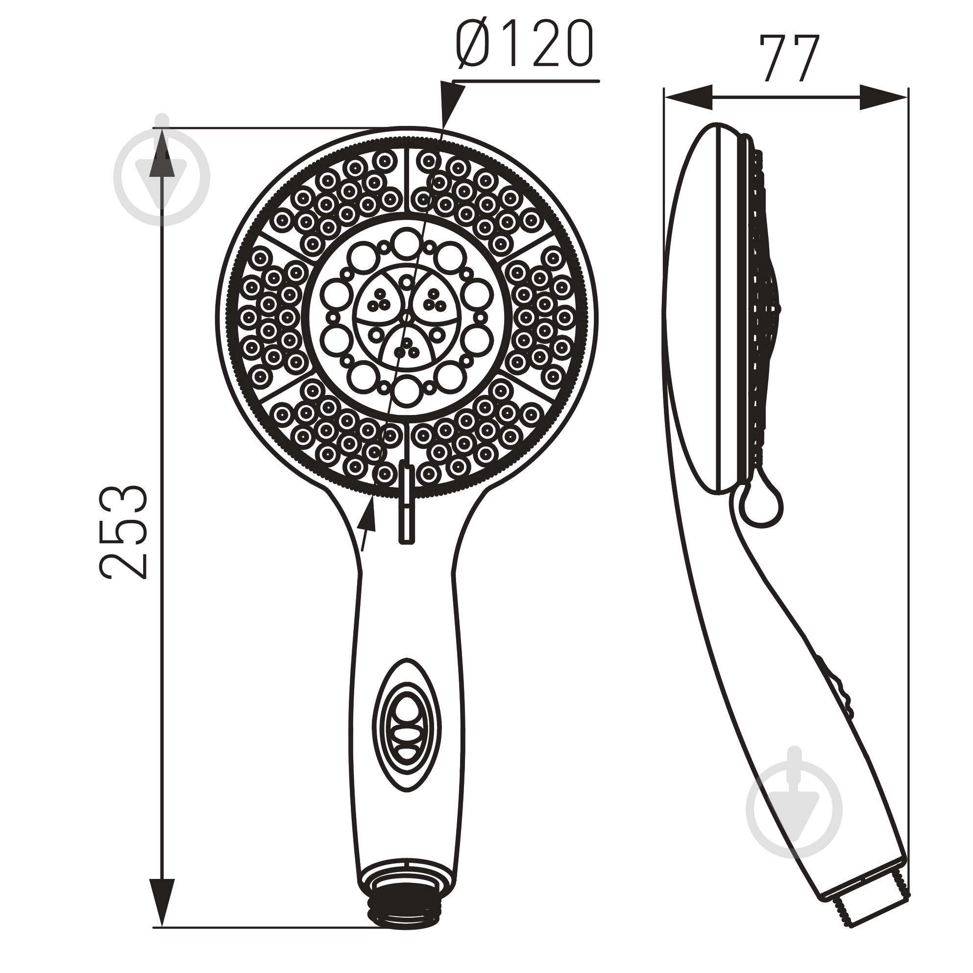 Ручной душ Ferro Grado 120 мм S40 - фото 2