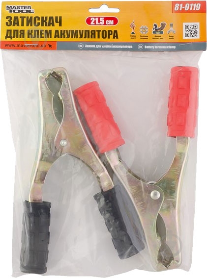 Зажимы для старт-кабеля MasterTool 21,5 см (81-0119) - фото 2