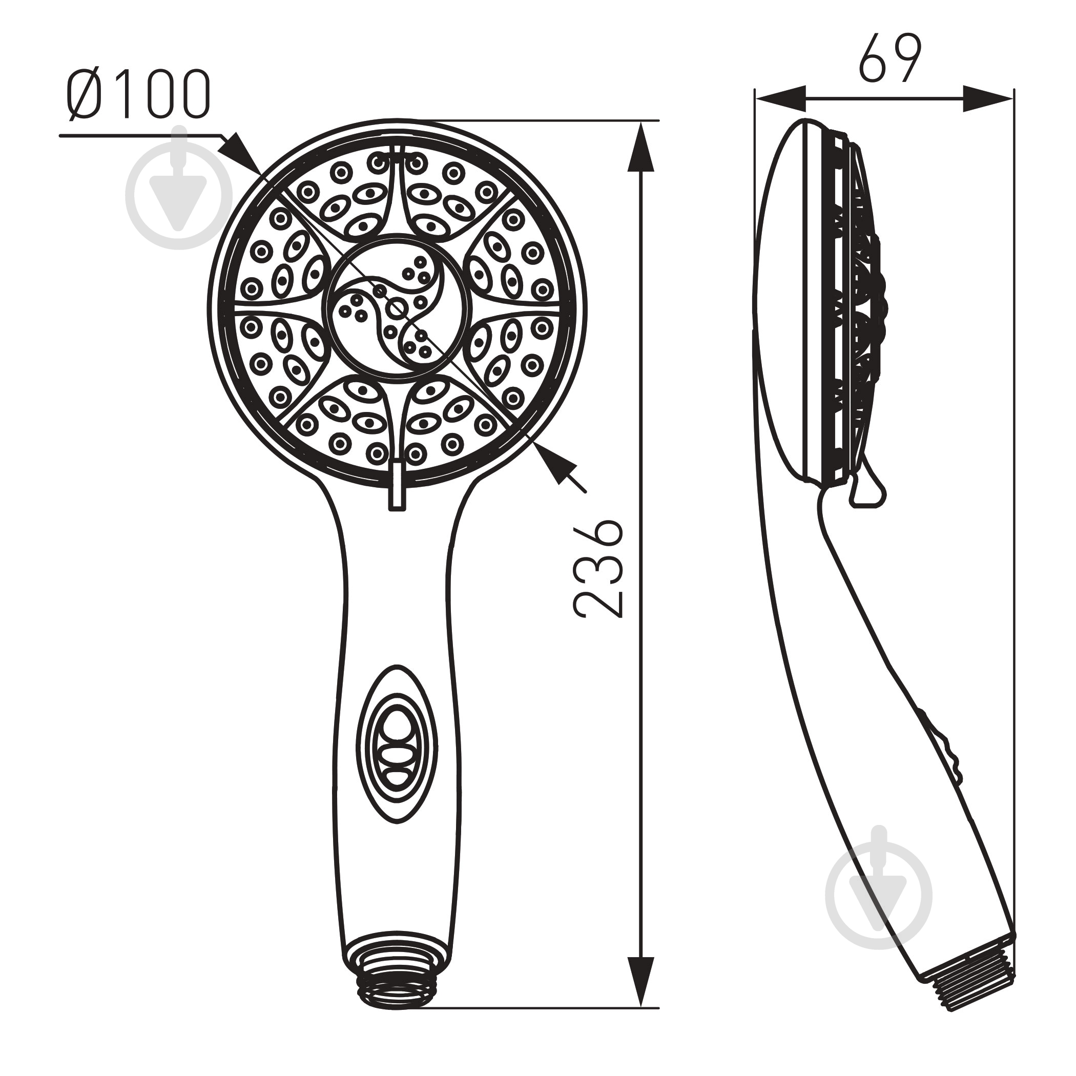 Ручной душ Ferro Lido 100 мм S13 - фото 2