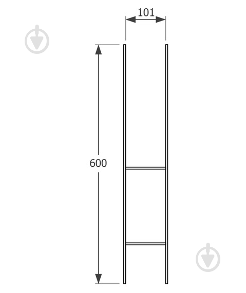 Опора колонны 101x600x6 мм (PSH 100) - фото 2