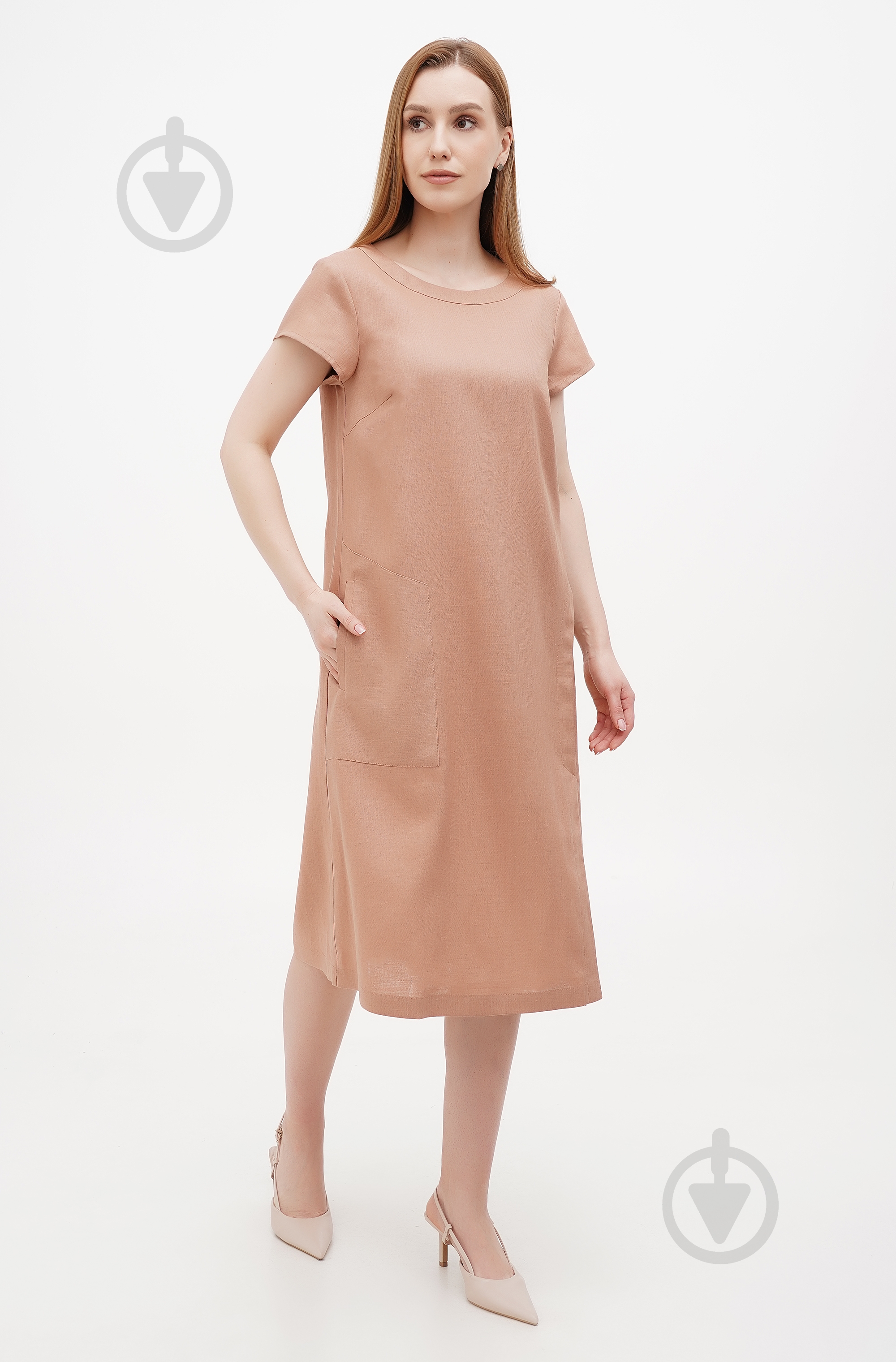 Платье Галерея льна Парма 0328/54/107 р.3XL бежевый - фото 2