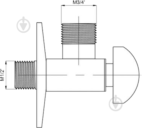 Кран угловой Rubineta 15х20 662016 - фото 2 Кран угловой Rubineta 15х20 662016 - фото 2