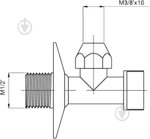 Кран угловой Rubineta 15хМ10 662004 - фото 2