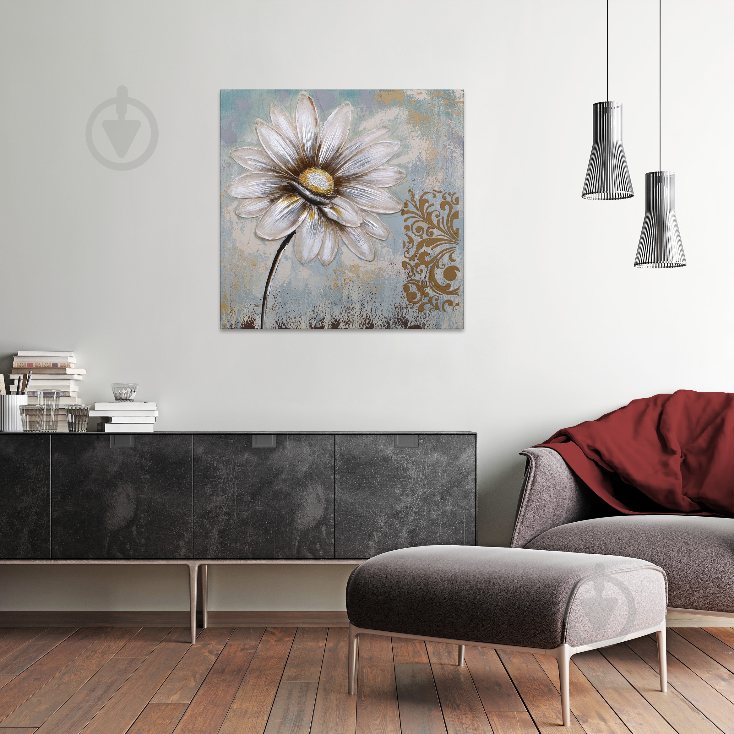 Картина Ромашка 80x80 см - фото 3