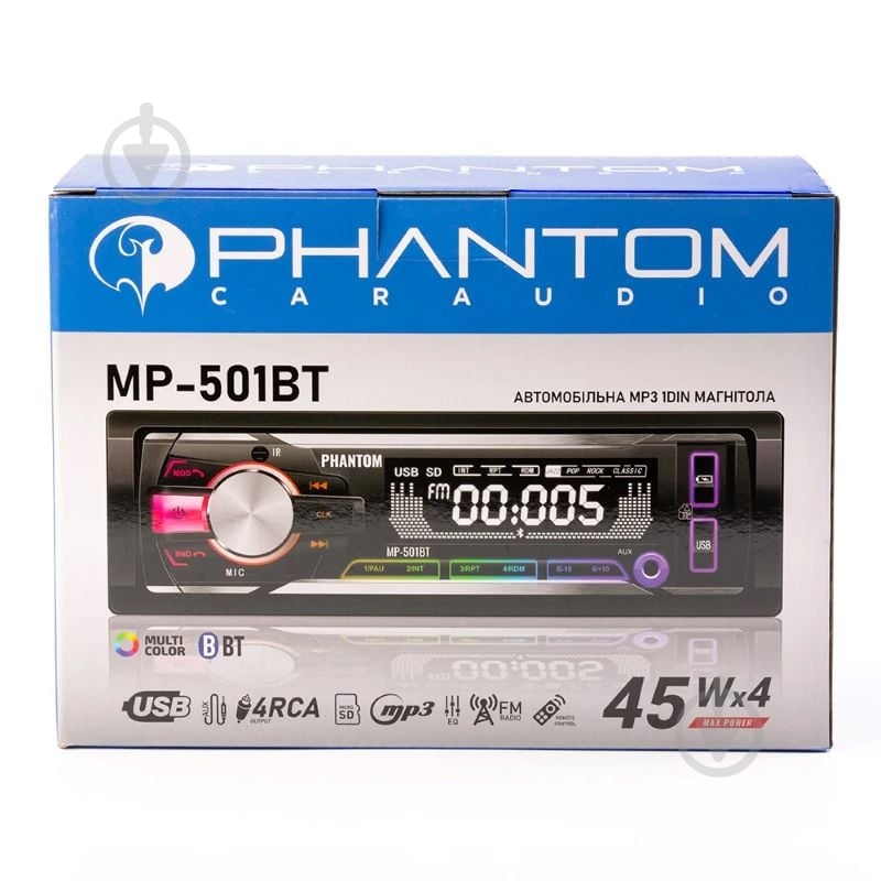 Автомагнітола Phantom MP-501BT - фото 10 Автомагнітола Phantom MP-501BT - фото 10