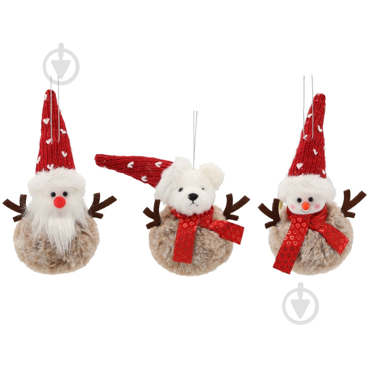 Подвеска Chomik Санта, медвежонок, снеговик 10х12 см 12 см бежевый - фото 1 Подвеска Chomik Санта, медвежонок, снеговик 10х12 см 12 см бежевый - фото 1
