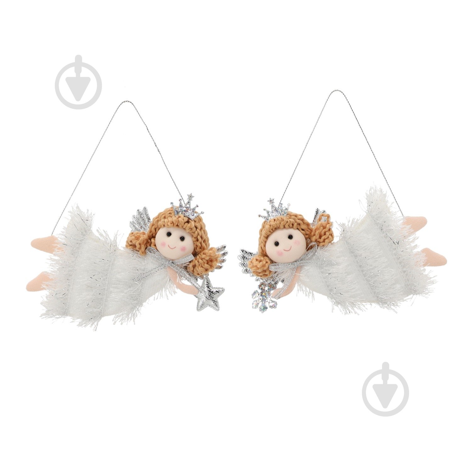 Подвеска Chomik Фея 13х7 см белая 7 см белый с серебристым - фото 1 Подвеска Chomik Фея 13х7 см белая 7 см белый с серебристым - фото 1