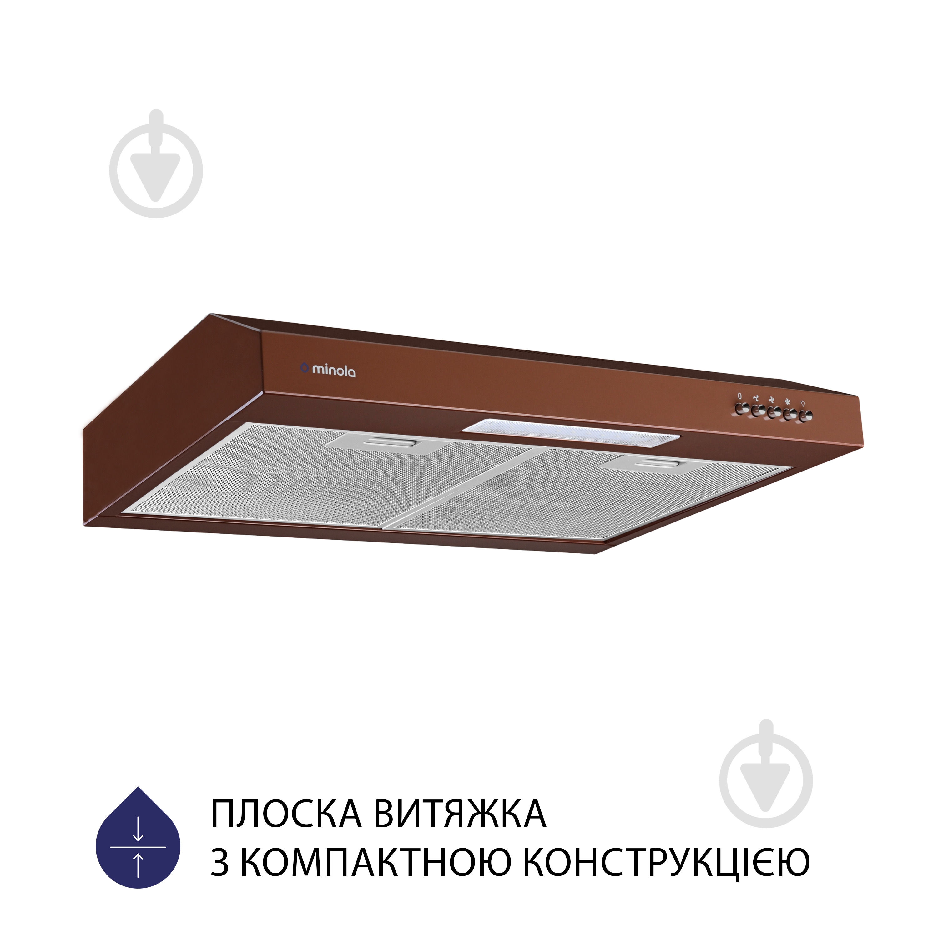Вытяжка Minola HPL 512 BR плоская - фото 2