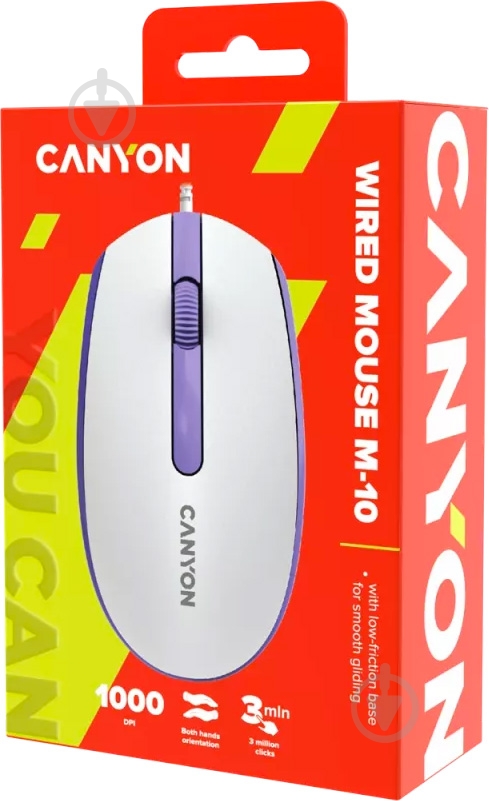 Миша Canyon M-10 USB white lavender (CNE-CMS10WL) - фото 6