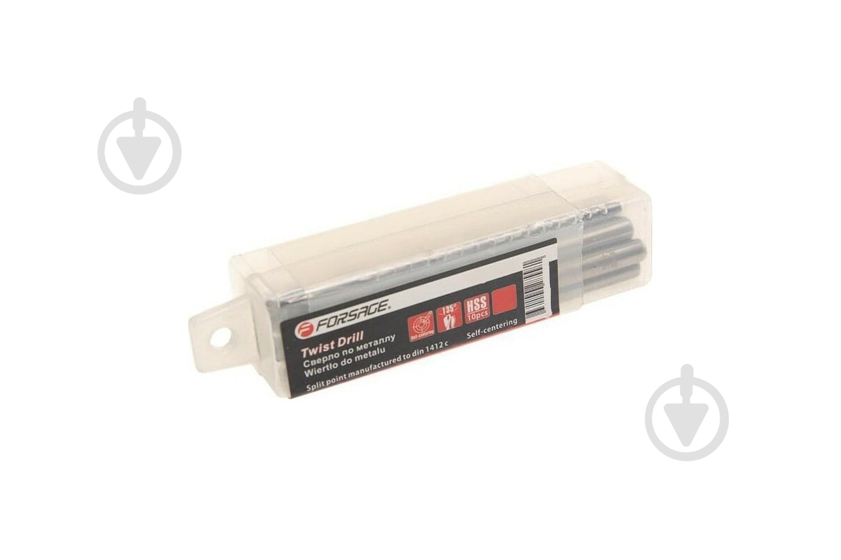 Набір свердел по металу Forsage 7.5 мм HSS у пластиковому футлярі 10 шт. F-DSP75 - фото 2 Набір свердел по металу Forsage 7.5 мм HSS у пластиковому футлярі 10 шт. F-DSP75 - фото 2