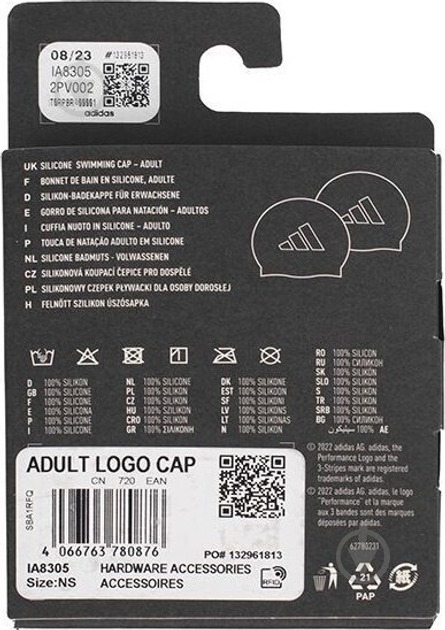 Шапочка для плавання Adidas IA8305 one size чорний - фото 3 Шапочка для плавання Adidas IA8305 one size чорний - фото 3