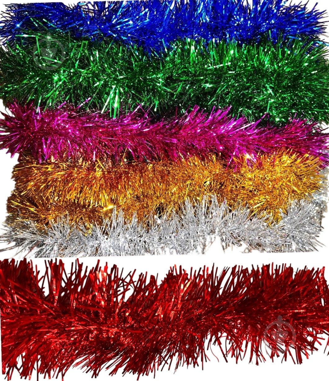 Дощик новорічний Long Dragon LD25-009 9 см 2 м в асортименті - фото 1 Дощик новорічний Long Dragon LD25-009 9 см 2 м в асортименті - фото 1