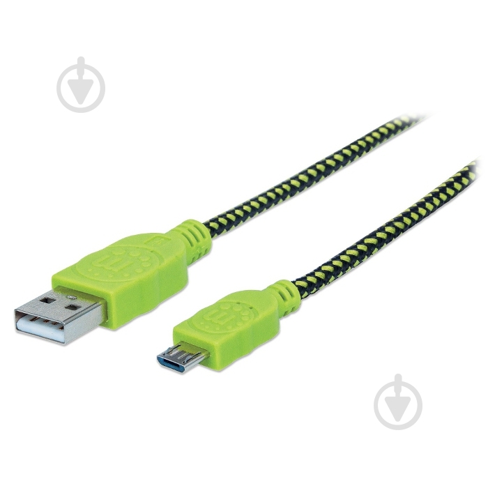 Кабель Manhattan USB Am – microUSB 1,8 м зеленый (352765) - фото 1