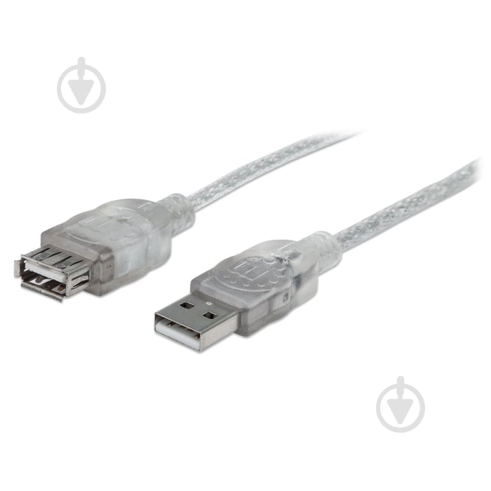 Кабель Manhattan USB Am – USB Af 4,5 м серебристый (340502) - фото 1